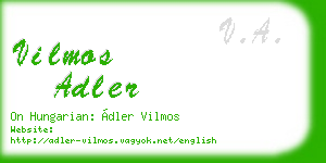 vilmos adler business card